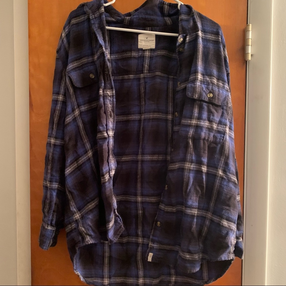 AE Oversized Fit Plaid Button Down Flannel